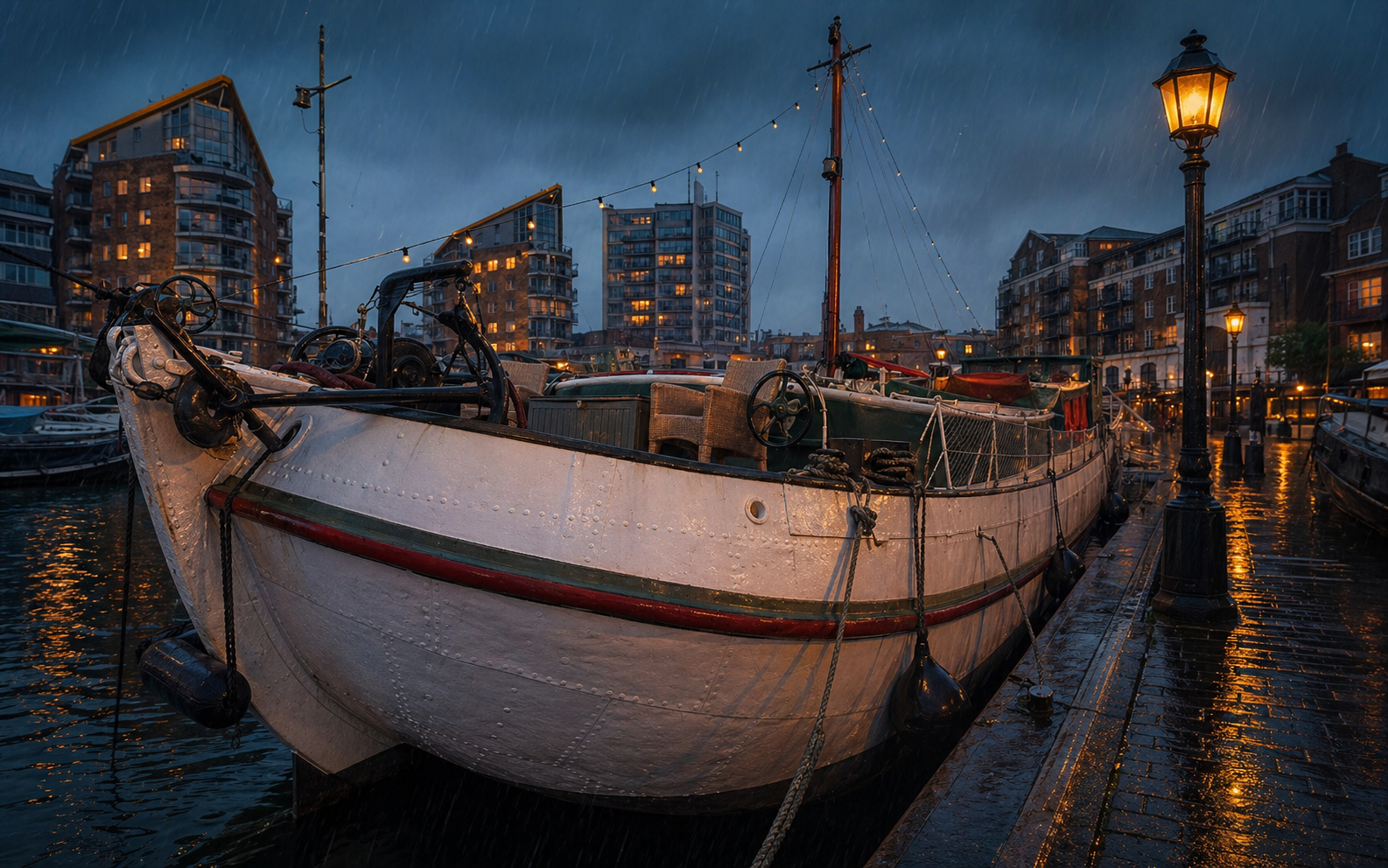 Rain on the harbour
